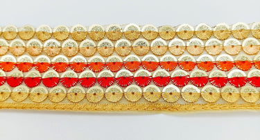 Multicoloured Embroidered Trim Sequins Trim Decorative Lace Sari Border Costume Ribbon Crafting Sewing Tape, Trim by Yard
